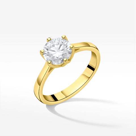 Pierścionek ze złota z diamentem laboratoryjnym