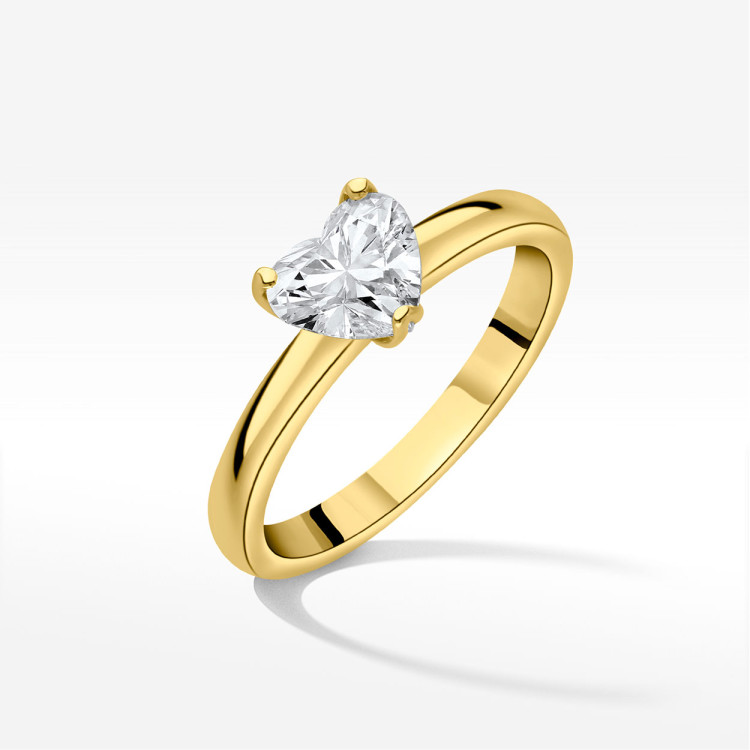 Pierścionek ze złota z diamentem laboratoryjnym
