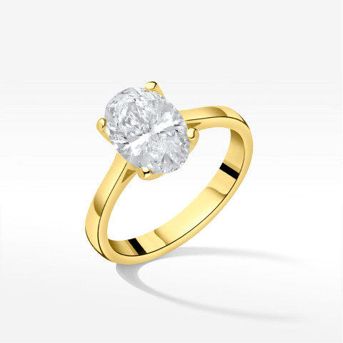 Pierścionek ze złota z diamentem laboratoryjnym