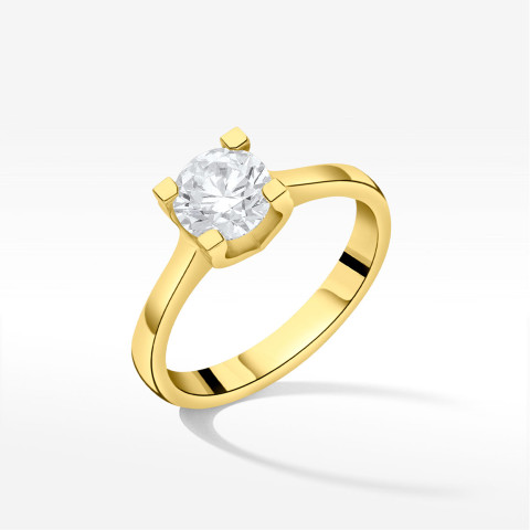 Pierścionek ze złota z diamentem laboratoryjnym