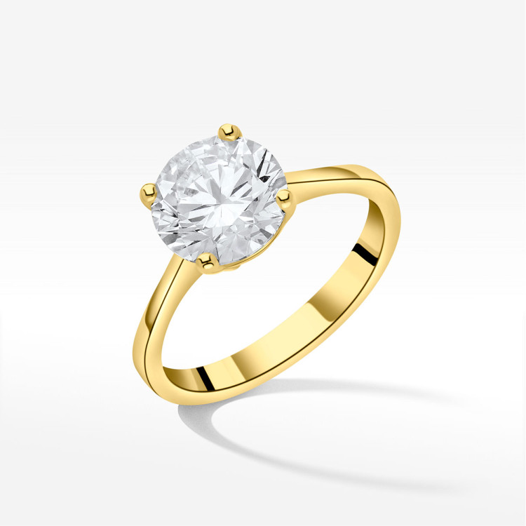 Pierścionek ze złota z diamentem laboratoryjnym