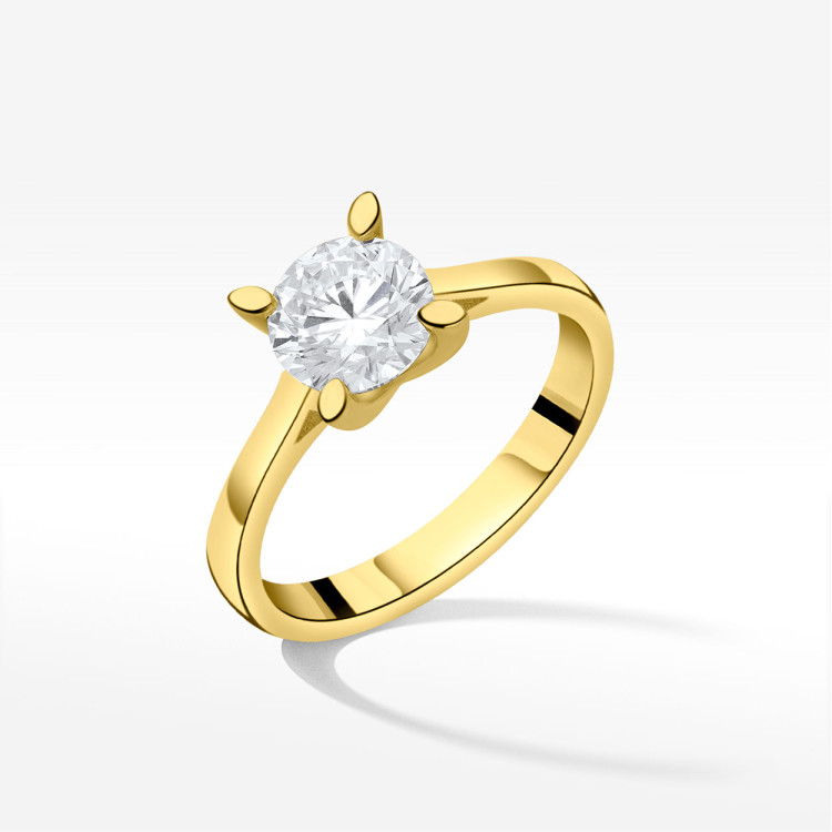 Pierścionek ze złota z diamentem laboratoryjnym