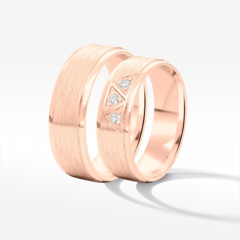 Obrączki ślubne z różowego złota 6mm płaskie