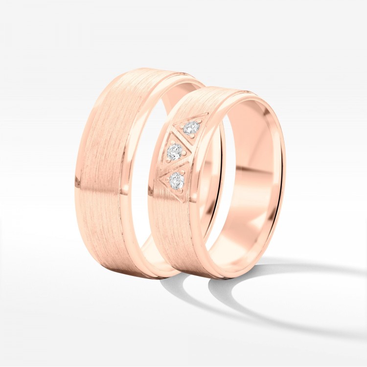 Obrączki ślubne z różowego złota 6mm płaskie