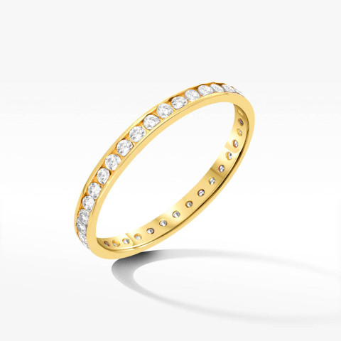 Pierścionek ze złota z białymi cyrkoniami