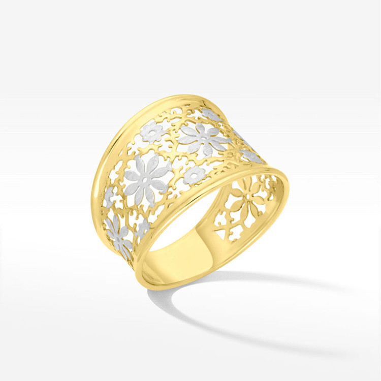 Pierścionek ze złota z kwiatkami