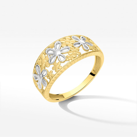 Pierścionek ze złota z kwiatkami