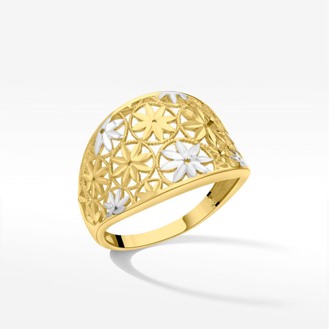 Pierścionek ze złota z kwiatkami