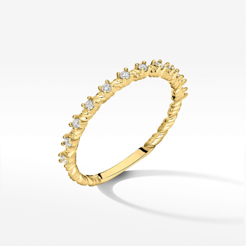 Pierścionek ze złota z białymi cyrkoniami