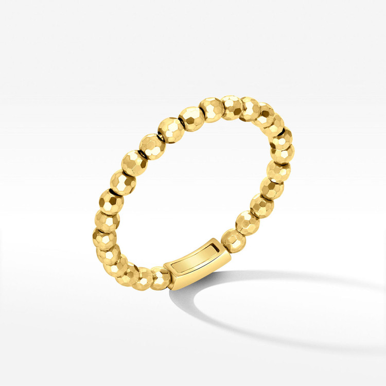 Pierścionek ze złota ze złotymi koralikami