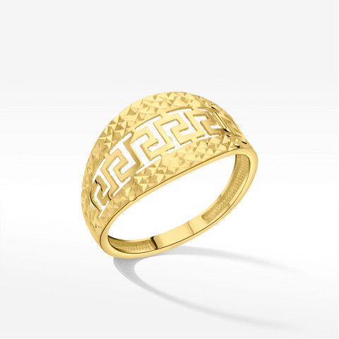 Pierścionek ze złota z wzorem greckim