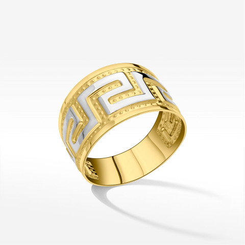 Pierścionek ze złota z wzorem greckim