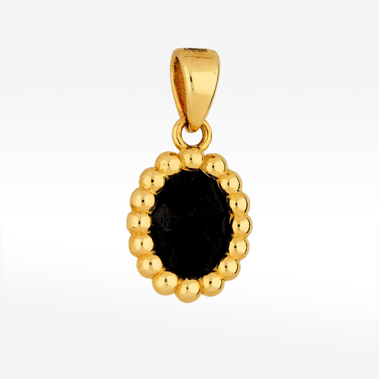 Zawieszka ze złota z czarną cyrkonią