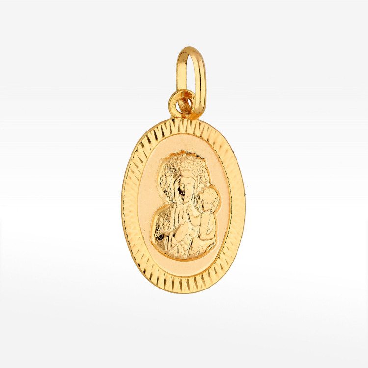 Zawieszka ze złota medalik z matką boską