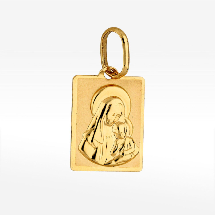 Zawieszka ze złota medalik z matką boską
