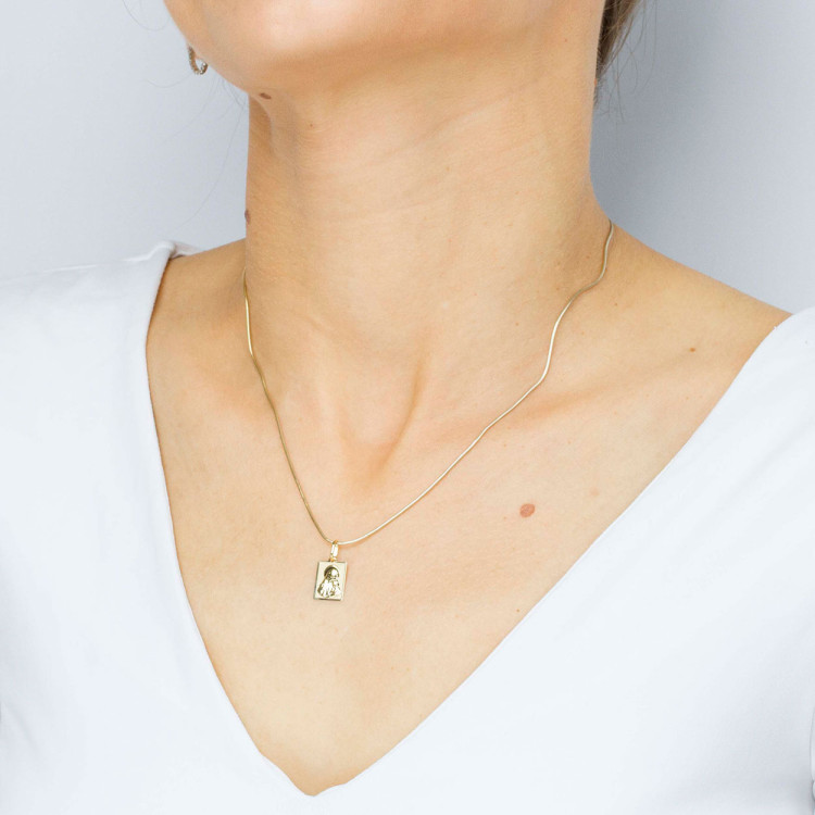 Zawieszka ze złota medalik z matką boską