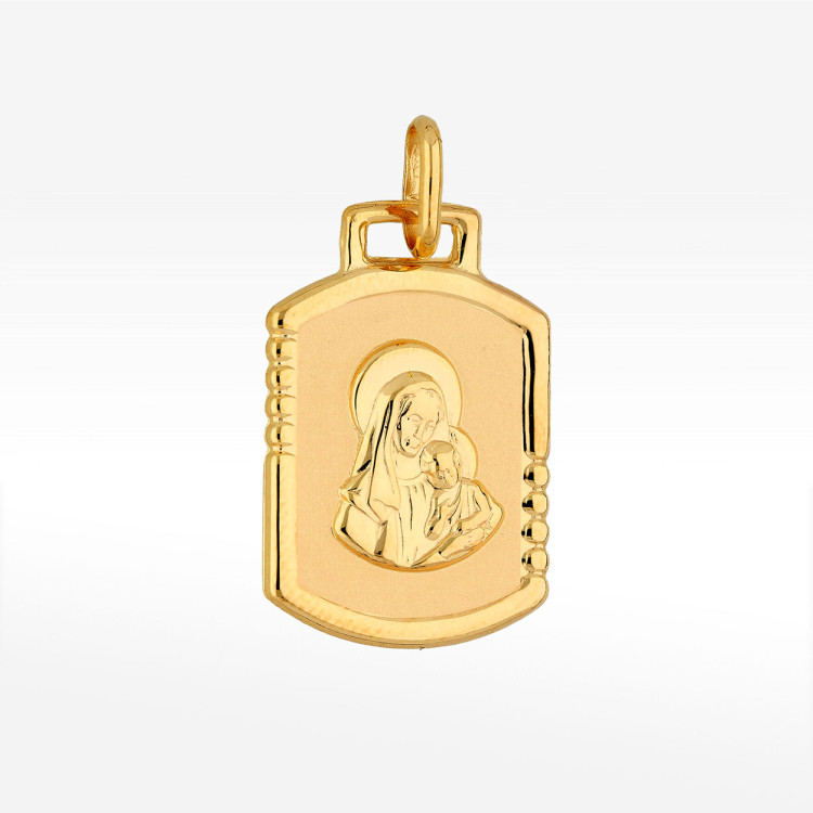 Zawieszka ze złota medalik z matką boską