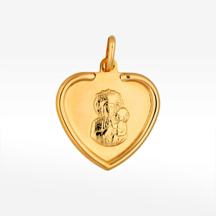 Zawieszka ze złota medalik z matką boską