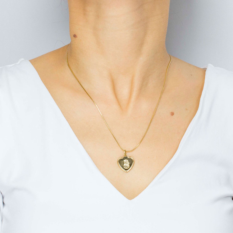 Zawieszka ze złota medalik z matką boską