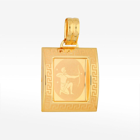 Zawieszka ze złota strzelec z wzorem greckim