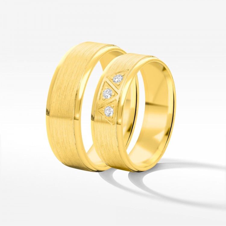 Obrączki ślubne z żółtego złota 6mm płaskie