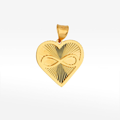 Zawieszka ze złota serce z nieskończonością