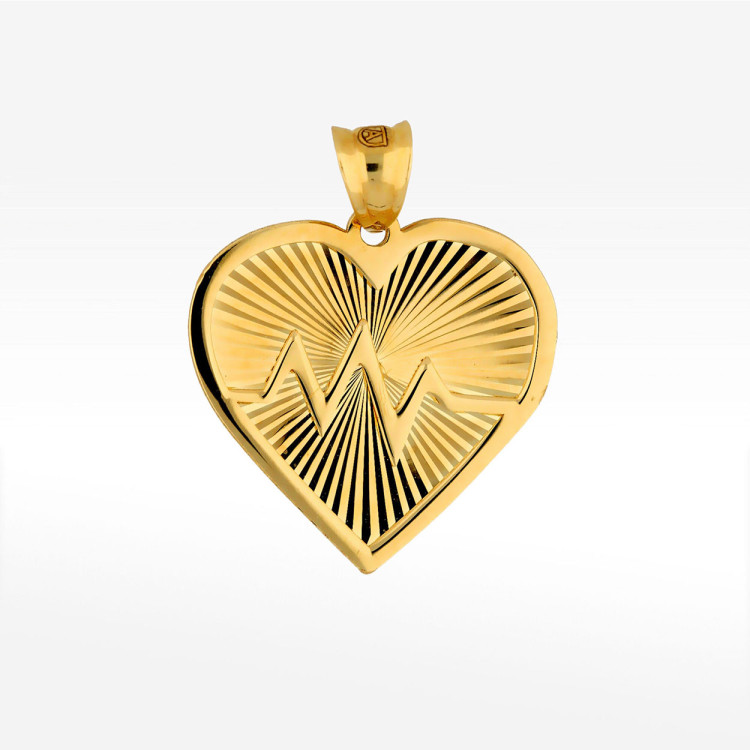 Zawieszka ze złota serce z pulsem życia