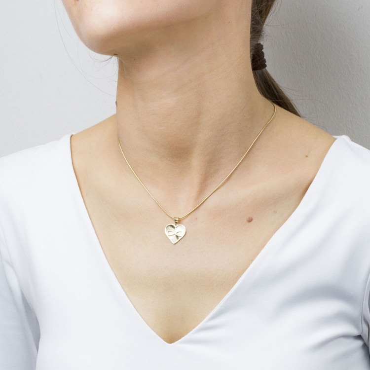 Zawieszka ze złota serce z nieskończonością