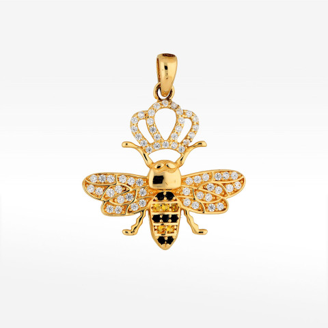 Zawieszka ze złota pszczoła z cyrkoniami