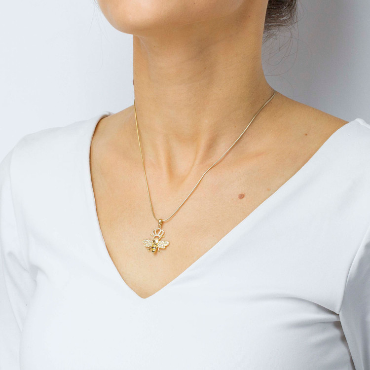 Zawieszka ze złota pszczoła z cyrkoniami