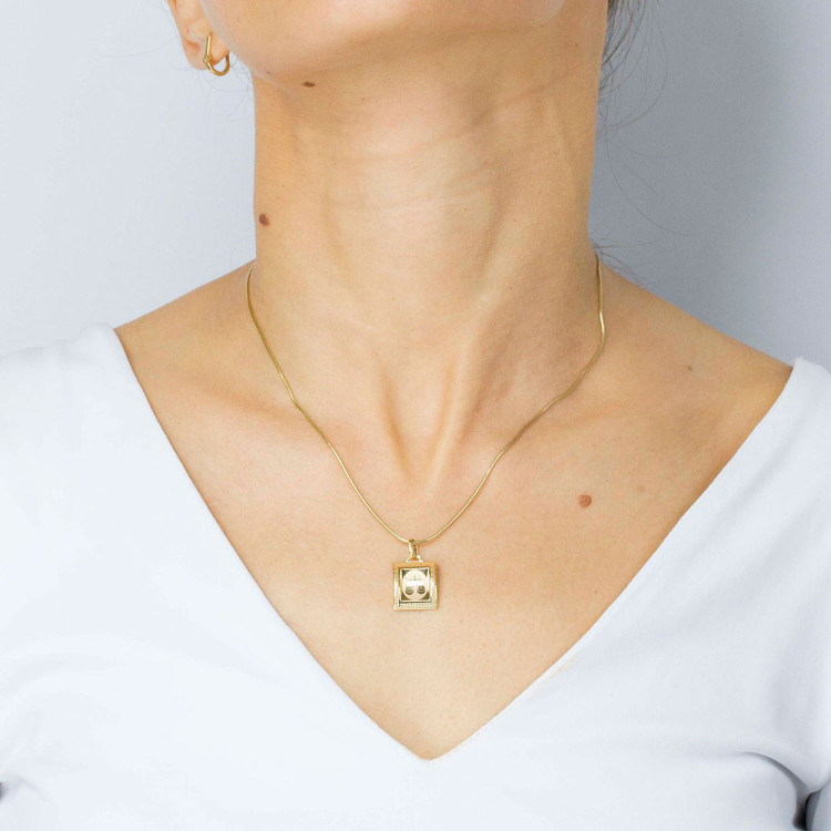 Zawieszka ze złota waga z wzorem greckim