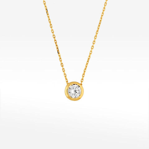 Naszyjnik ze złota 42-45cm z białą cyrkonią