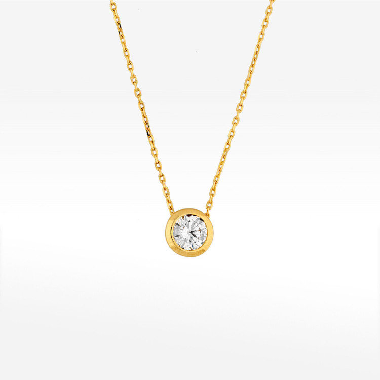 Naszyjnik ze złota 42-45cm z białą cyrkonią