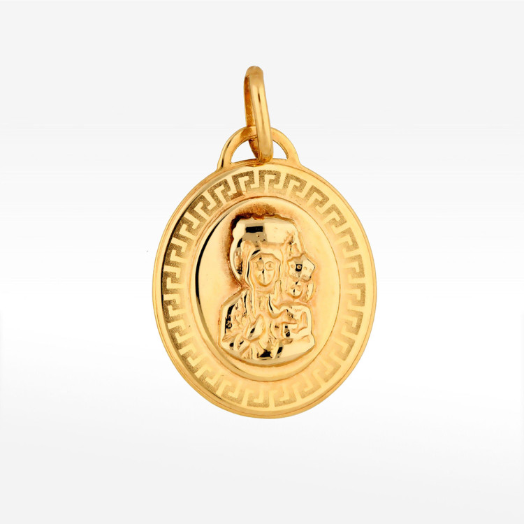 Zawieszka ze złota medalik z matką boską