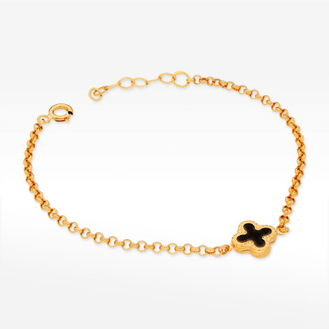 Bransoletka ze złota z onyksem