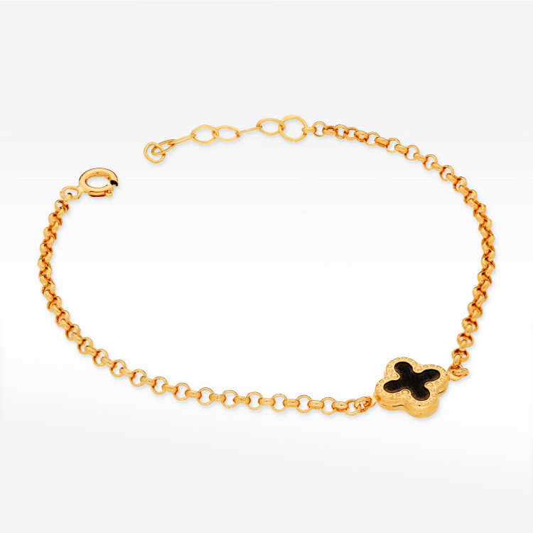 Bransoletka ze złota z onyksem