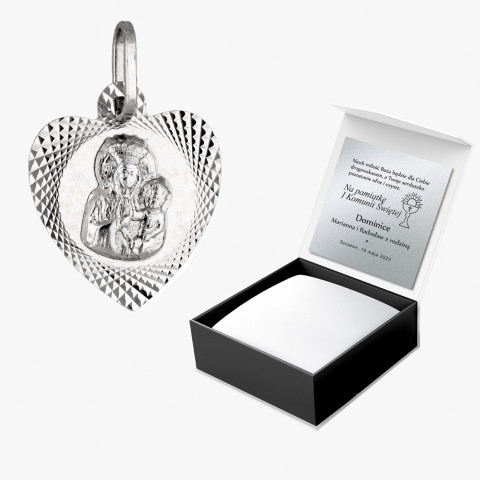 Zawieszka ze złota medalik z matką boską