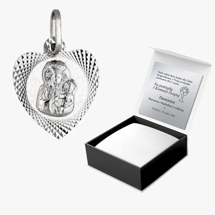 Zawieszka ze złota medalik z matką boską