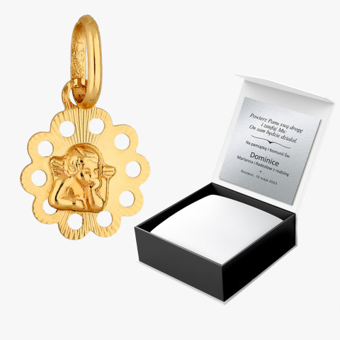 Zawieszka ze złota z aniołem