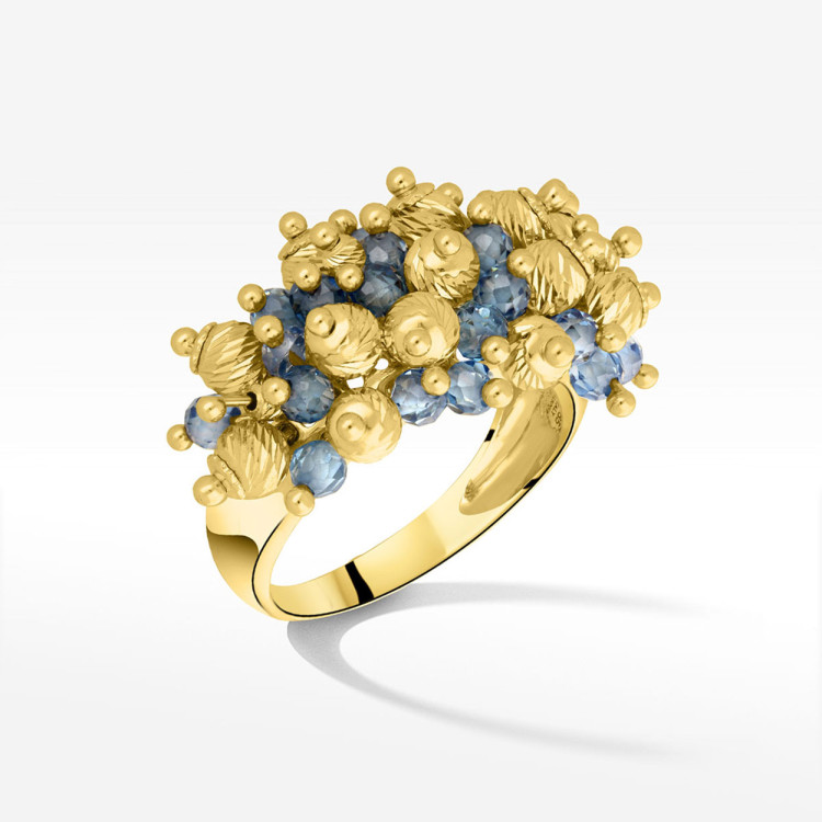 Dall'aqua pierścionek ze złota z topazami