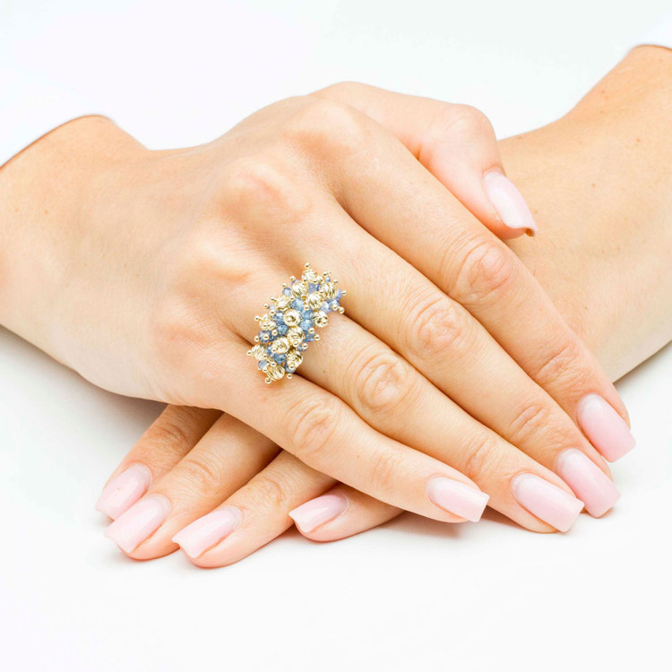 Dall'aqua pierścionek ze złota z topazami