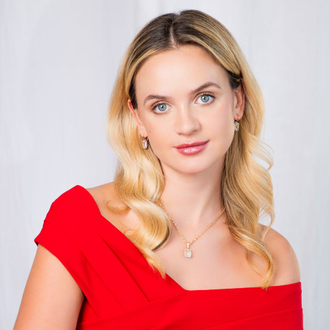 Kolczyki ze złota z żółtą i białymi cyrkoniami