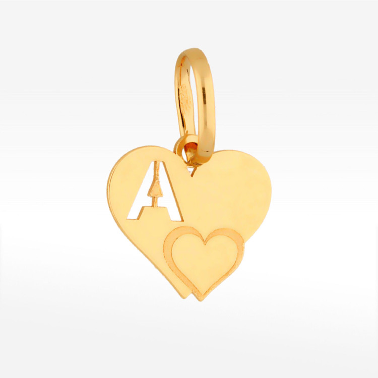 Zawieszka ze złota serce z literą A