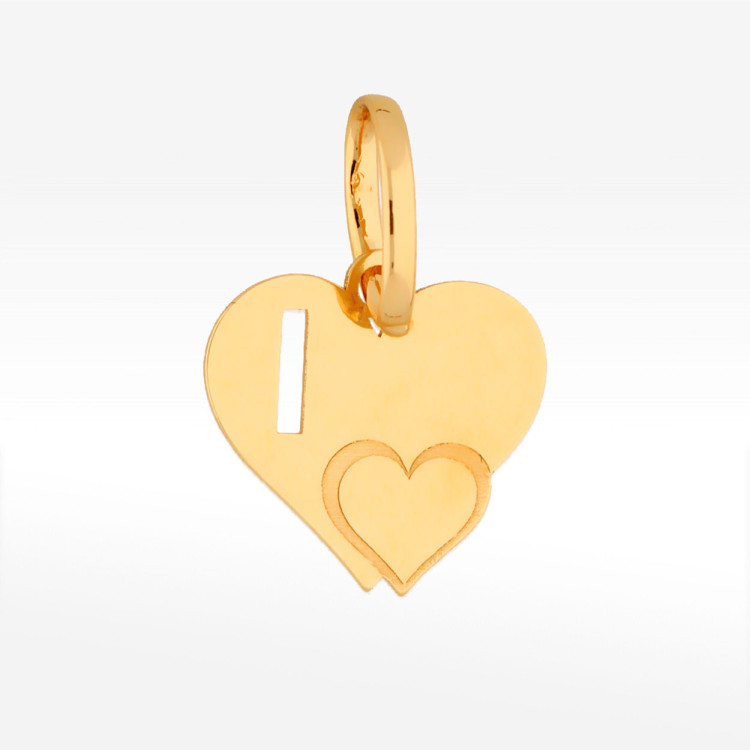 Zawieszka ze złota serce z literą I