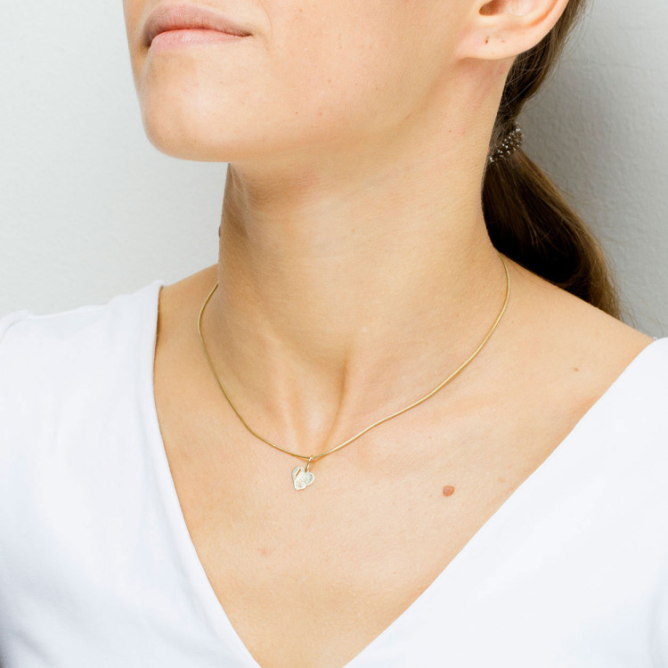 Zawieszka ze złota serce z literą I