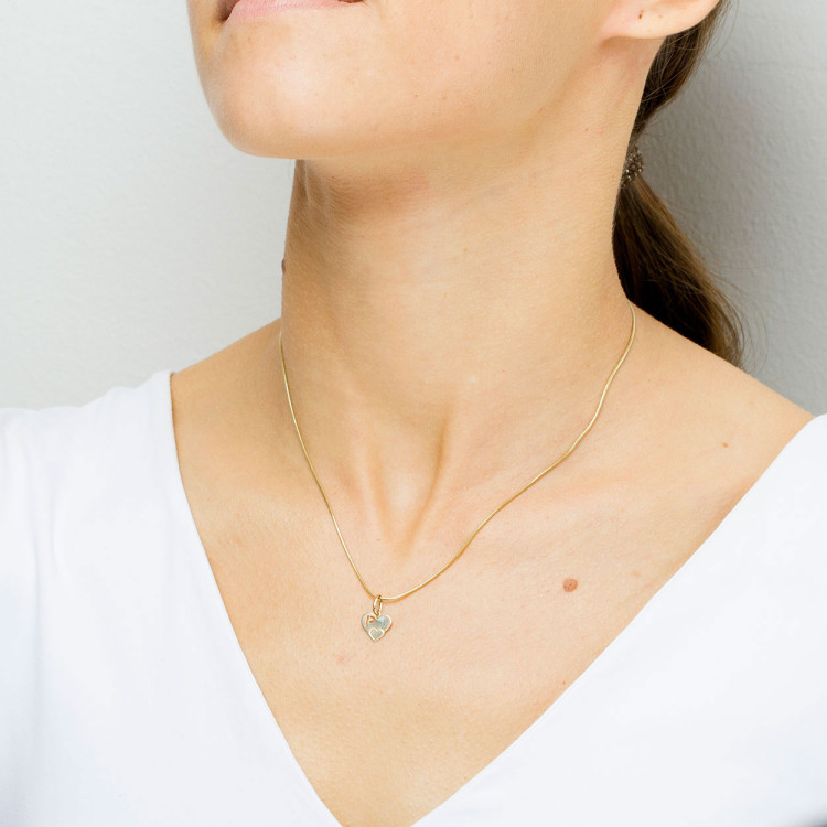 Zawieszka ze złota serce z literą P