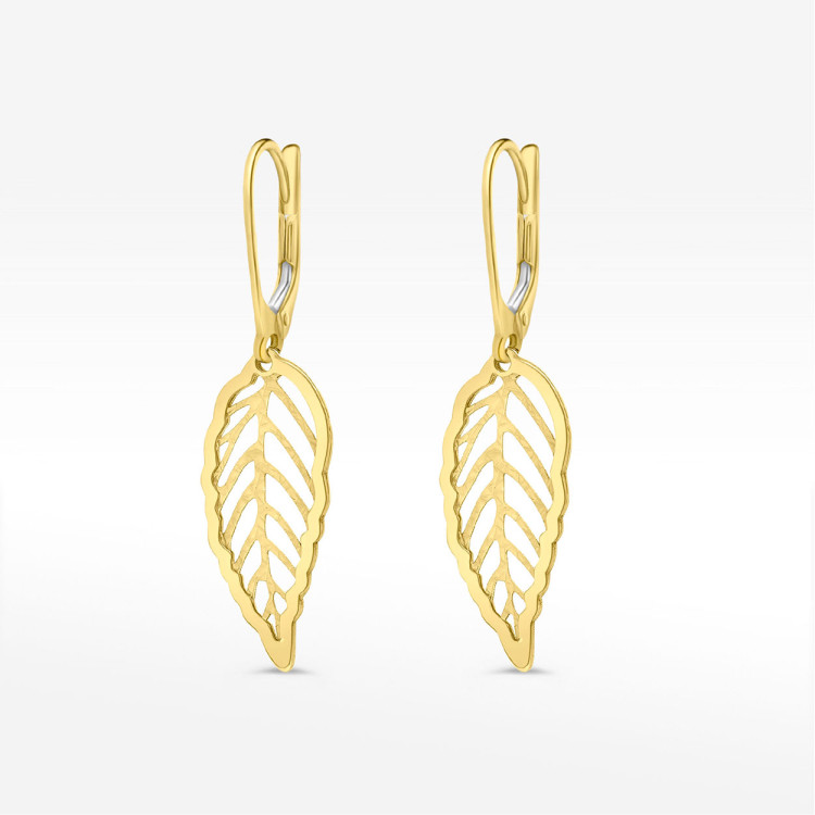 Kolczyki ze złota wiszące listki