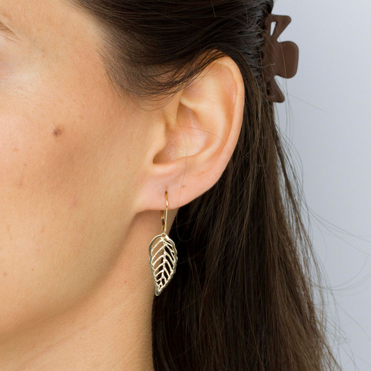 Kolczyki ze złota wiszące listki
