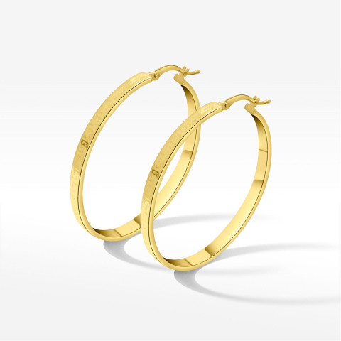 Kolczyki ze złota koła z wzorem greckim