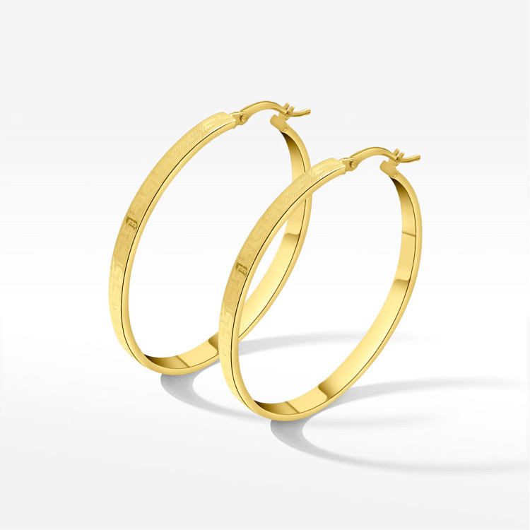 Kolczyki ze złota koła z wzorem greckim